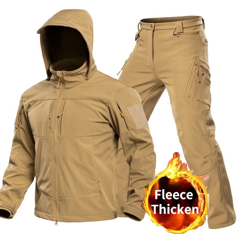 Winter Clothing Gear - Combinaison tactique softshell pour homme, veste