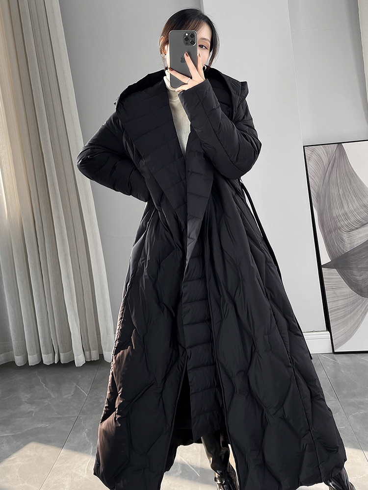 Puffer Jacket Women Down - Doudoune à capuche longue pour femme,