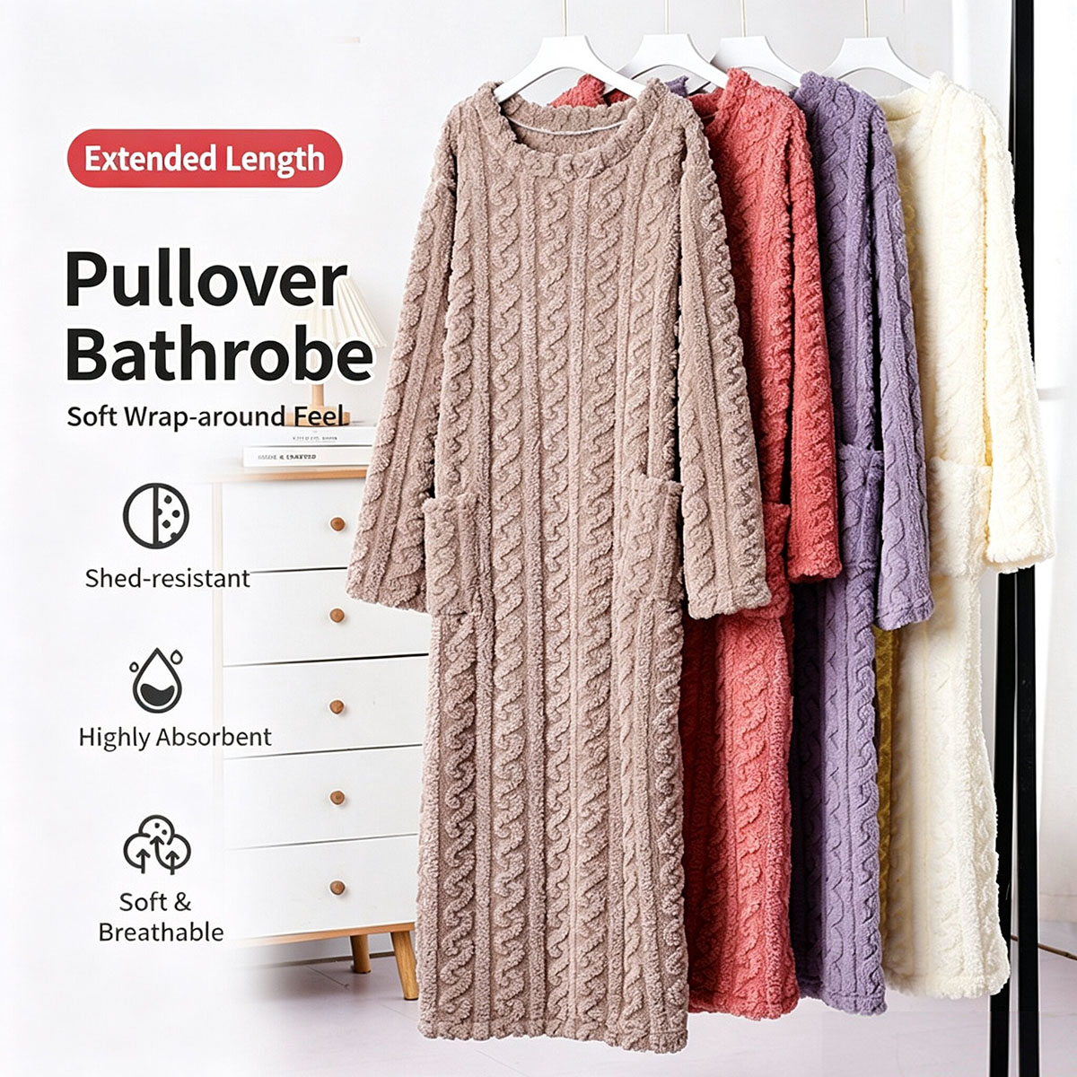Winter Clothing Deals - Robe de nuit en velours corail