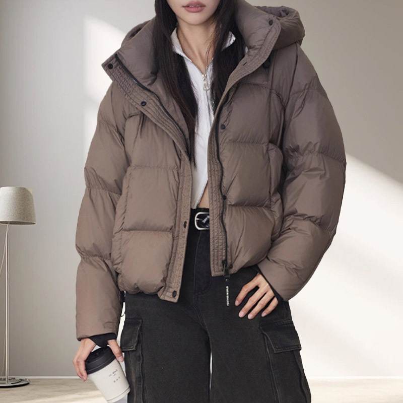 Puffer Jacket Women Down - Femmes court blanc canard doudoune hiver