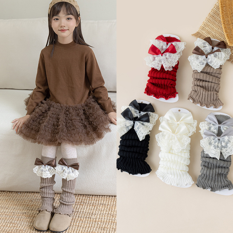 Winter Clothing Leg Warmers - Guêtres en dentelle à nœud pour
