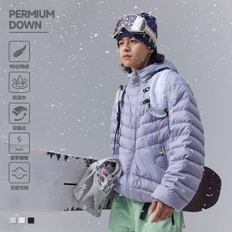 Puffer Jacket Women Down - Qualité imperméable 90% blanc doudoune hommes