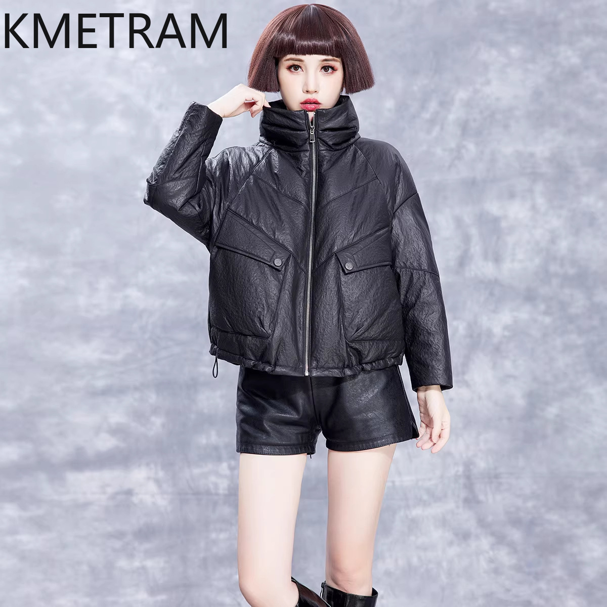 KMETRAM Blouson en cuir vérita - Puffer Jacket Women Down avis et prix