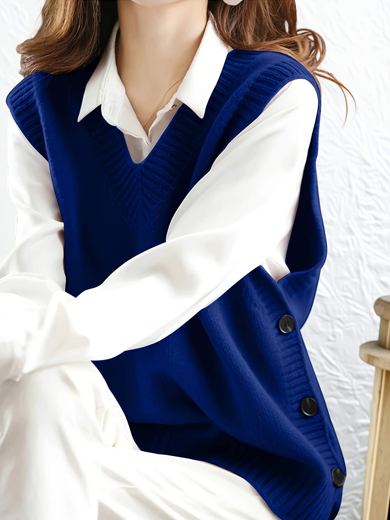 Gilet pull en maille col V uni - Winter Clothing Wholesale avis et prix