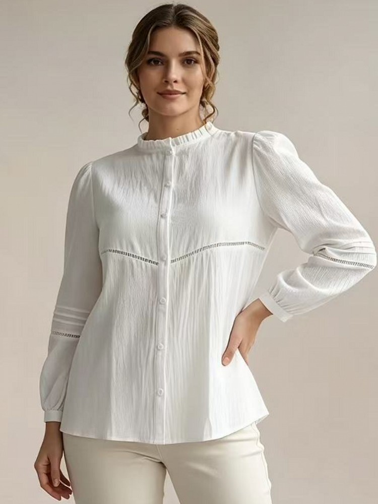 Chemise Blouse Blanche Élégant - Winter Clothing Plus Size avis et prix
