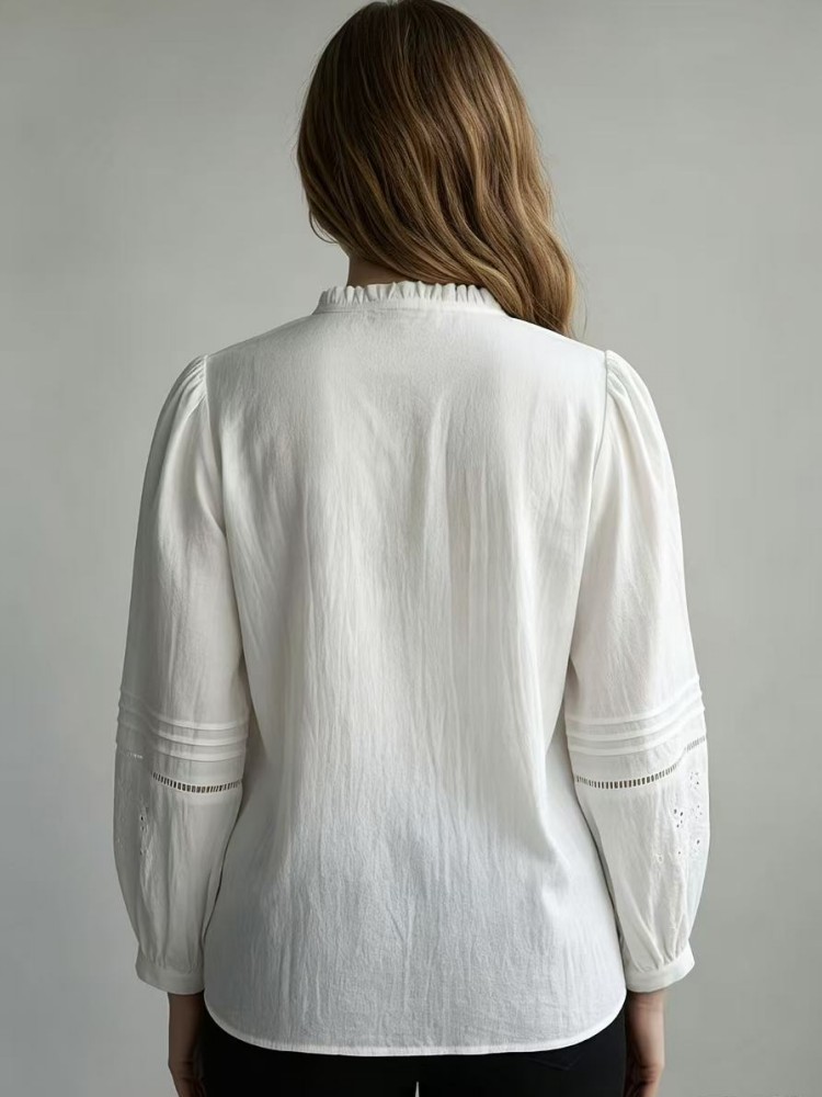 Chemise Blouse Blanche Élégant - Winter Clothing Plus Size avis et prix