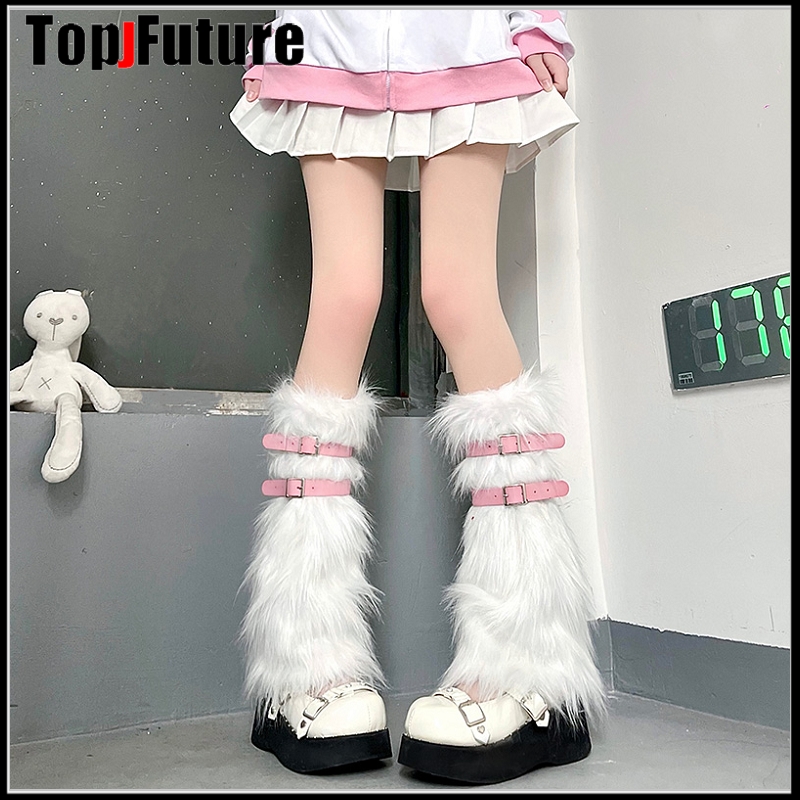 Guêtres en fourrure noires pou - Winter Clothing Leg Warmers avis et prix