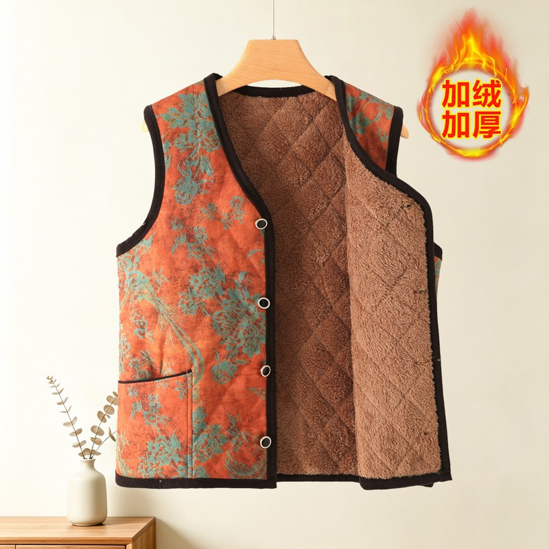 Gilet imprimé en peluche grand - Winter Clothing Plus Size avis et prix