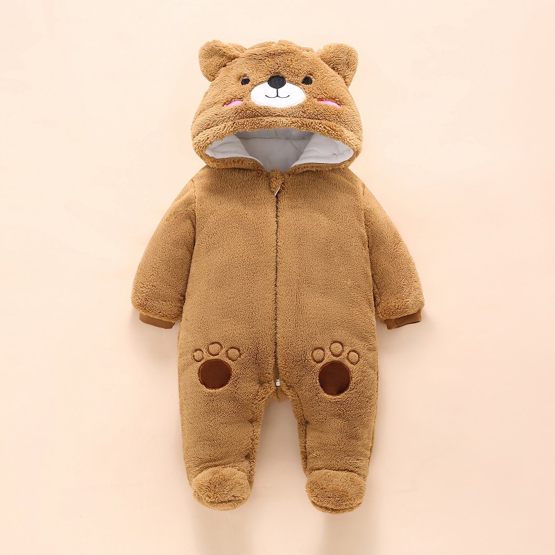 Barboteuse ours en coton à cap - Winter Clothing 1 Year Old avis et prix