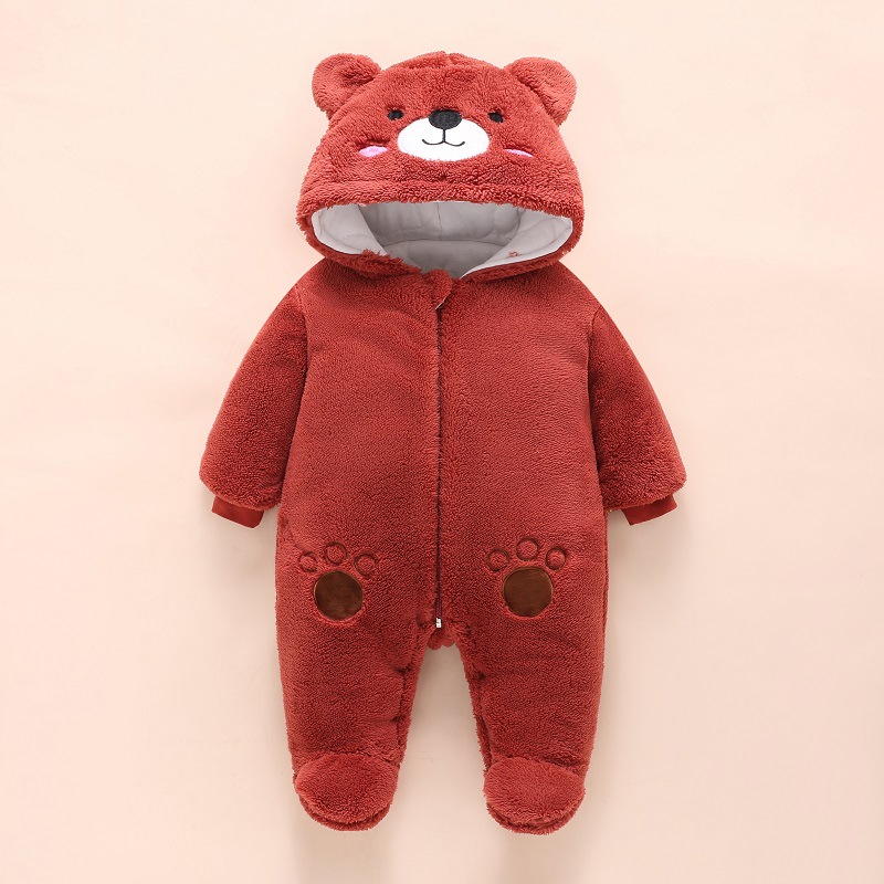 Barboteuse ours en coton à cap - Winter Clothing 1 Year Old avis et prix