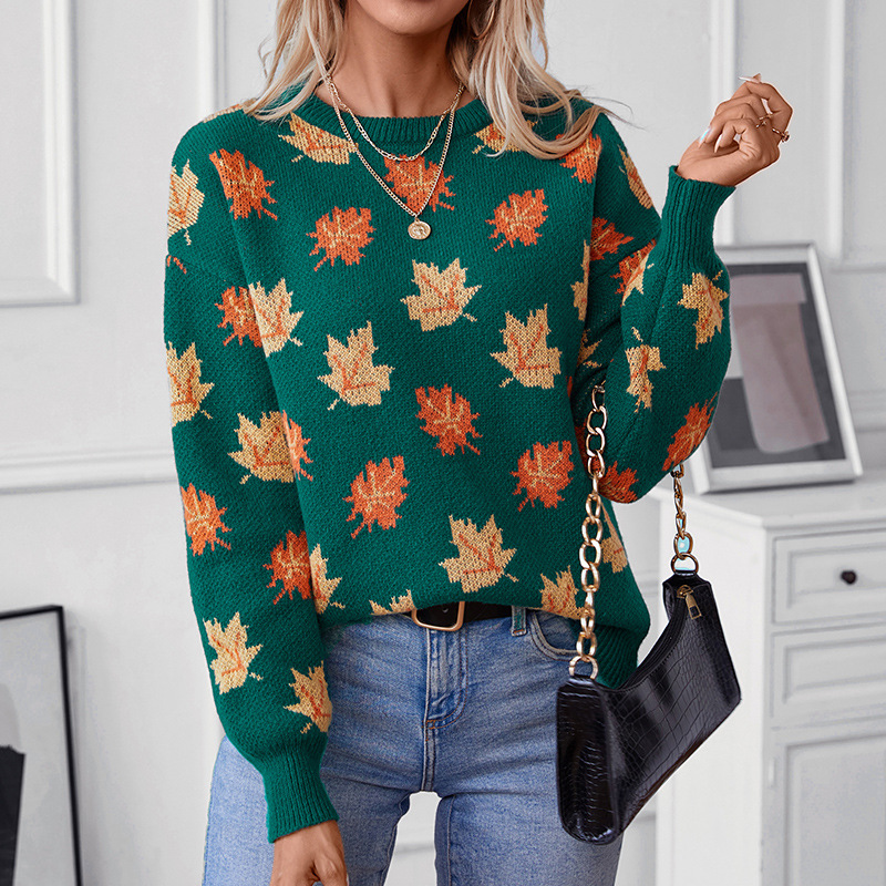 Automne hiver pull feuille d'é - Winter Clothing Europe avis et prix