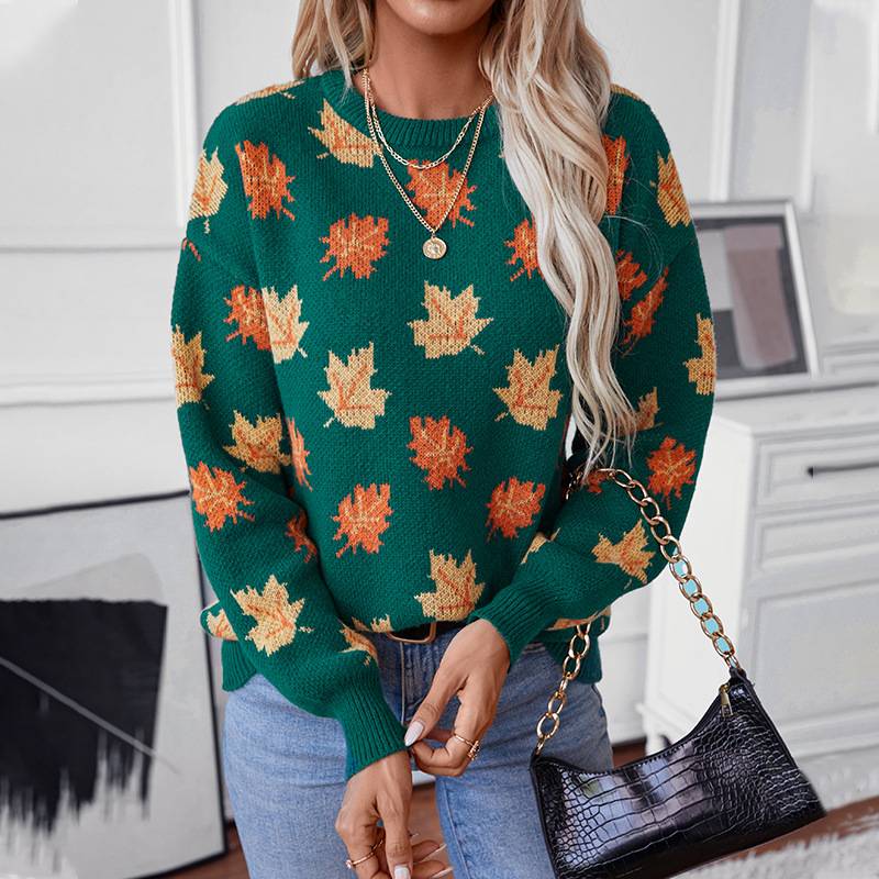 Automne hiver pull feuille d'é - Winter Clothing Europe avis et prix