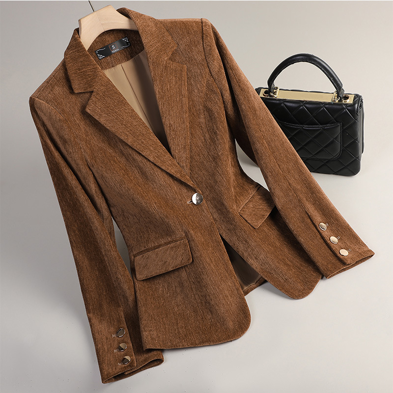 Blazer en velours jaune or pou - Winter Clothing Work avis et prix