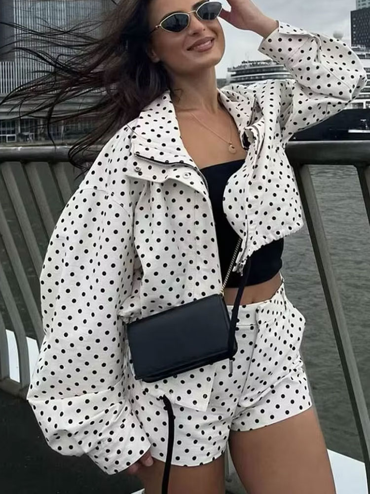 Veste imprimée à pois vintage  - Winter Clothing Deals avis et prix
